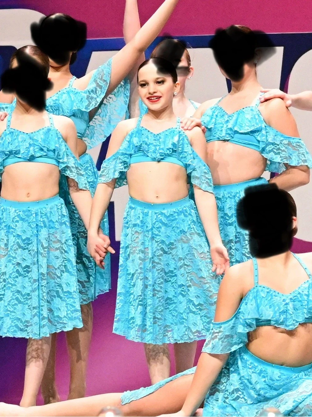 Beautiful Custom Lyrical Turquoise Lace Two-Piece Skirt Set